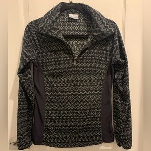 Columbia Womens Size Small Half-Zip Fleece Pull Over Datk Gray Aztec Western